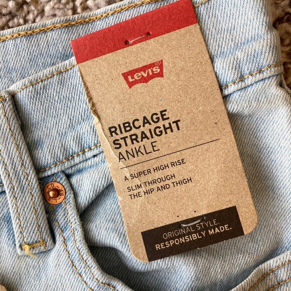 NWT Levi’s Ribcage Straight Ankle Jeans Womens 28 Pretty Diva Mermaid Button Fly - Picture 4 of 9